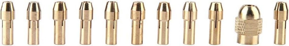 Copper Drill Chuck Collet Set: 11pcs for Electric Grinder, Compact & Quality