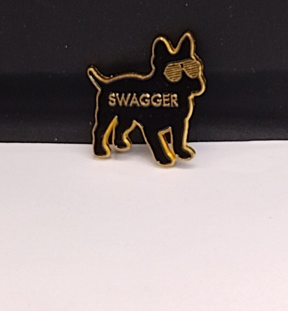 Swagger Black Dog Glasses Lapel Tack Pin