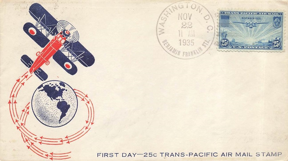 C20 25c TRANS-PACIFIC AIR MAIL - WSE cachet