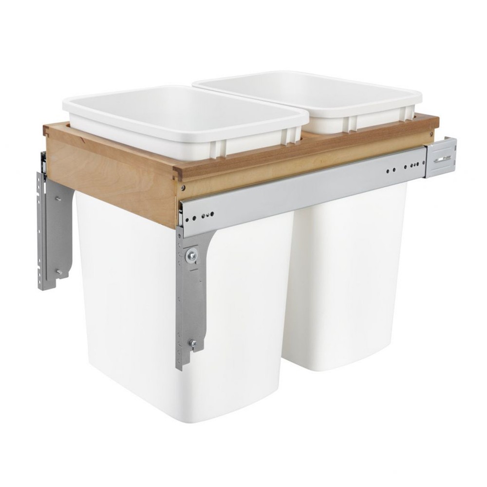 Rev-A-Shelf Top Mount Double Pullout Under Cabinet Trash Can, 35 Qt