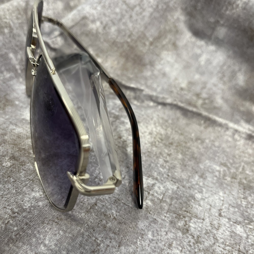 DESIGNINSPIRED Tony Stark EDITH SQUARE FRAME AVIATOR SUNGLASSES Silver Gradient