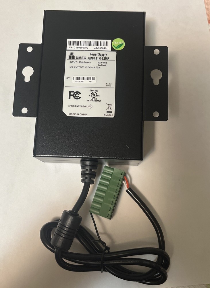 EtherWan UP0451H-12MP Power Supply 3.75A 12VDC