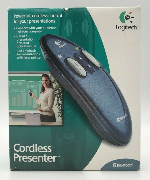 Logitech Cordless Presenter Bluetooth Laser Pointer Mouse CDLS PSNTR 966167-0403