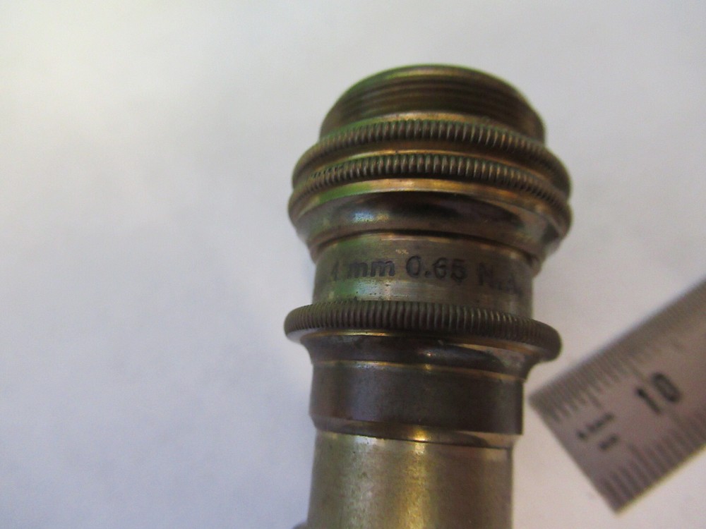 ANTIQUE BAUSCH LOMB BRASS OBJECTIVE 4mm MICROSCOPE PART AS PICTURED S1-B-19