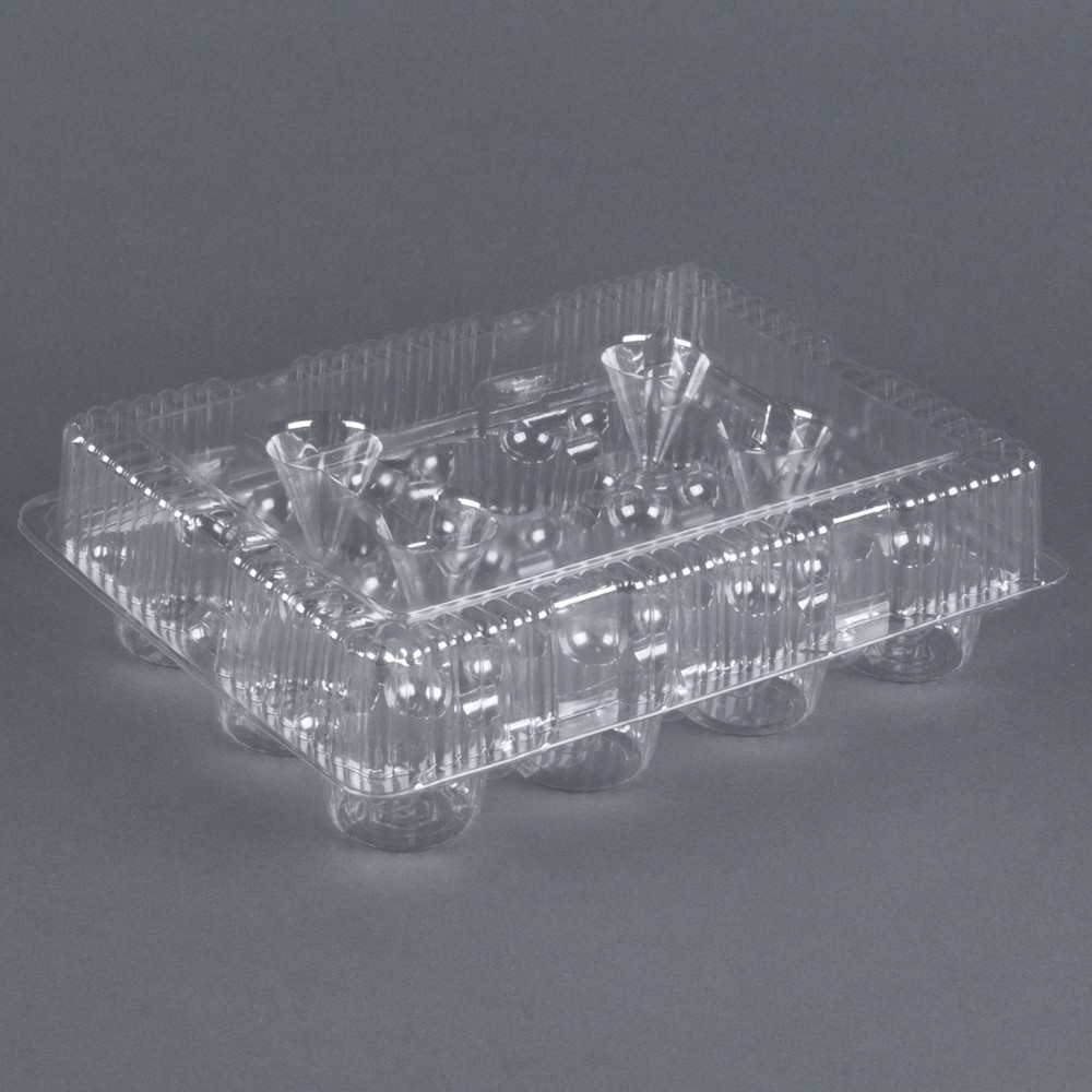 12 Compartment 100 Case Hinged Dome Clear Plastic Cupcake Container +Rebate
