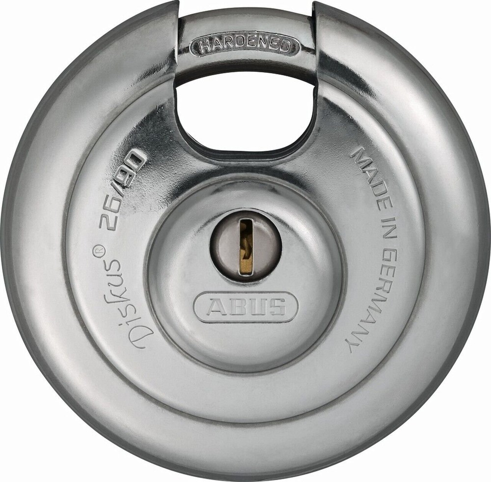 ABUS 26/90 Diskus Padlock Keyed Different 3-5/8" Diameter