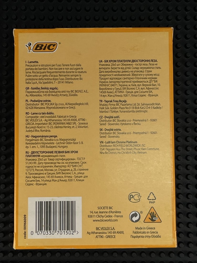 100 BIC Chrome double edge razor blades