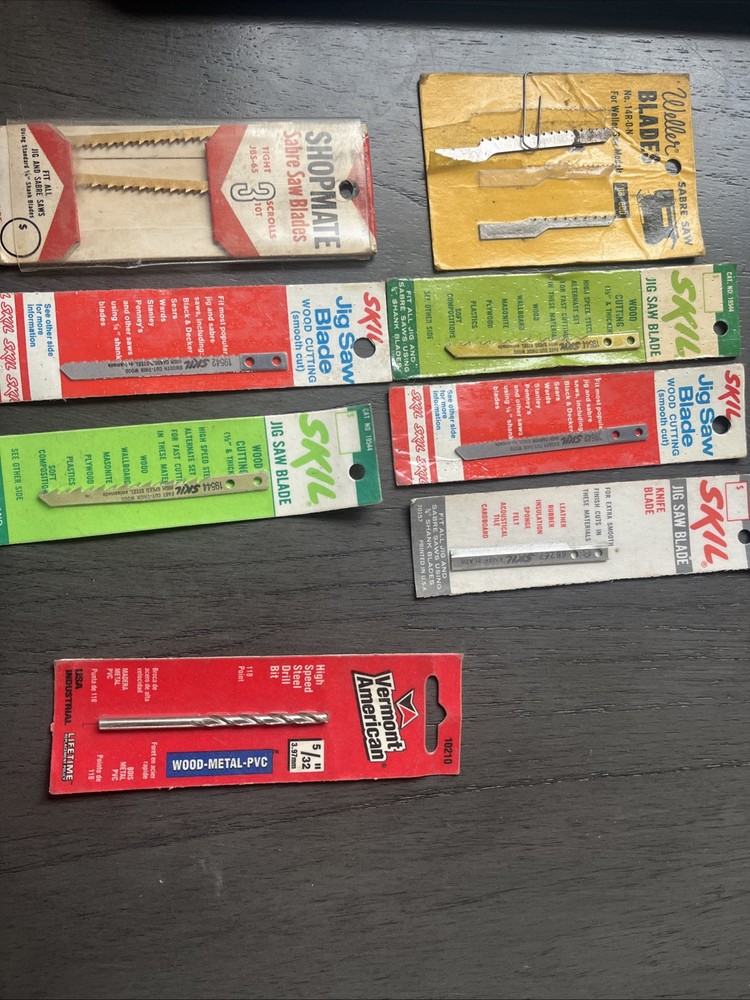 Miscellaneous Jigsaw Blades (9 Total) And (1) Drill Bit