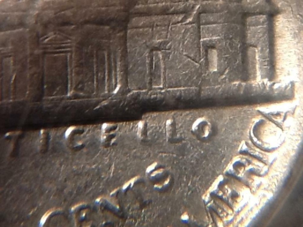 1985 P Nickel Double O In Monticello Error