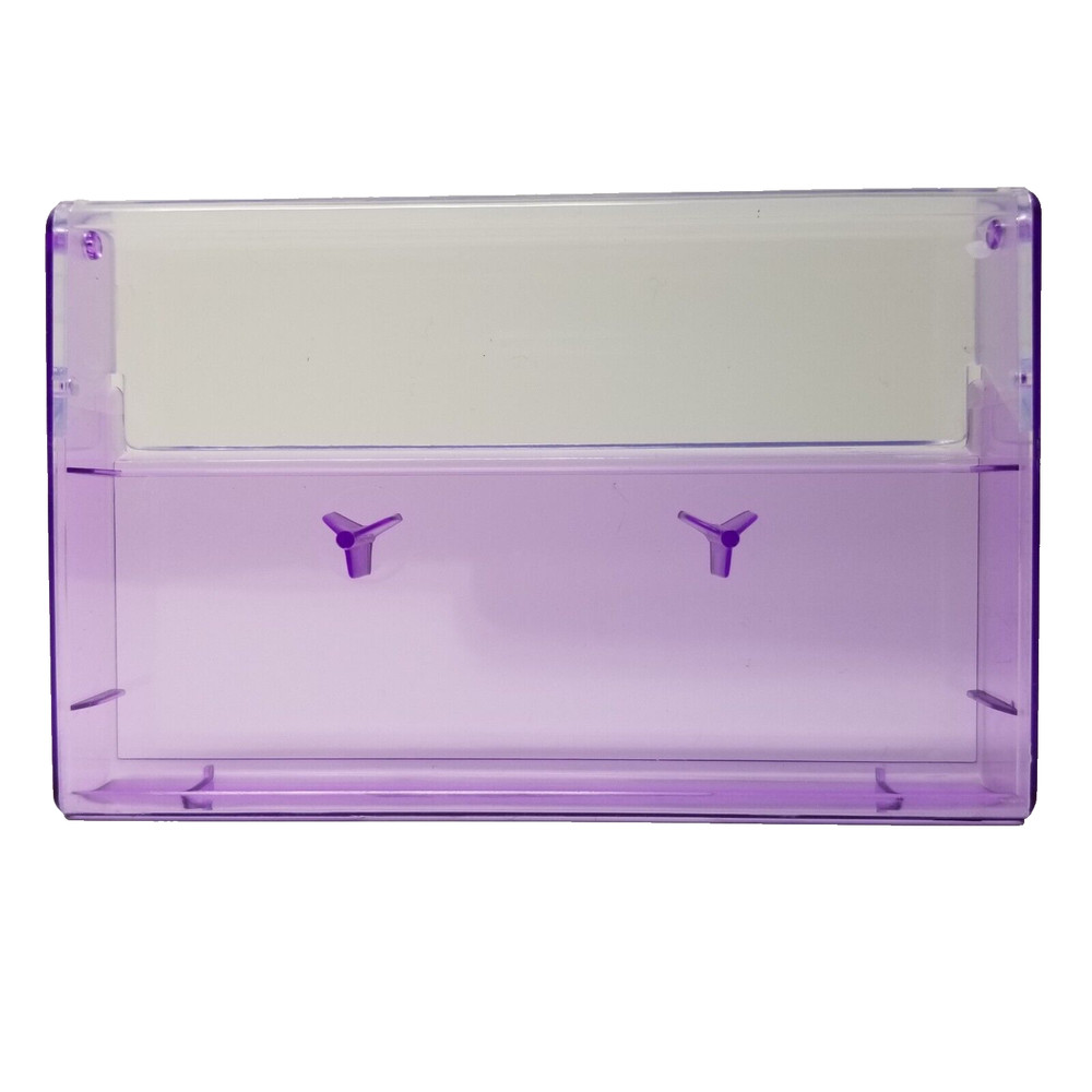 25 Cassette Tape Cases: Clear Front + Purple Tint Back - Empty Plastic Boxes