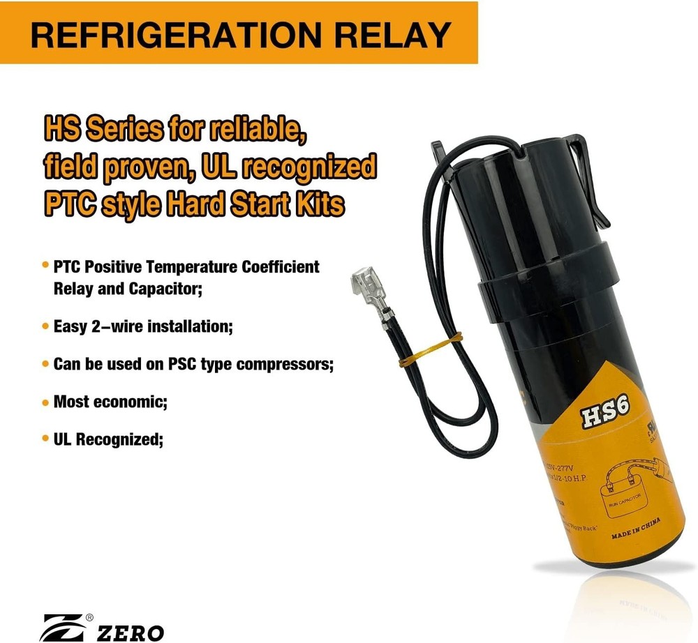 2 Pack Zero HVAC HS6 Hard Start Kit Replacement for SPP6 1/2HP-10HP 115-277V