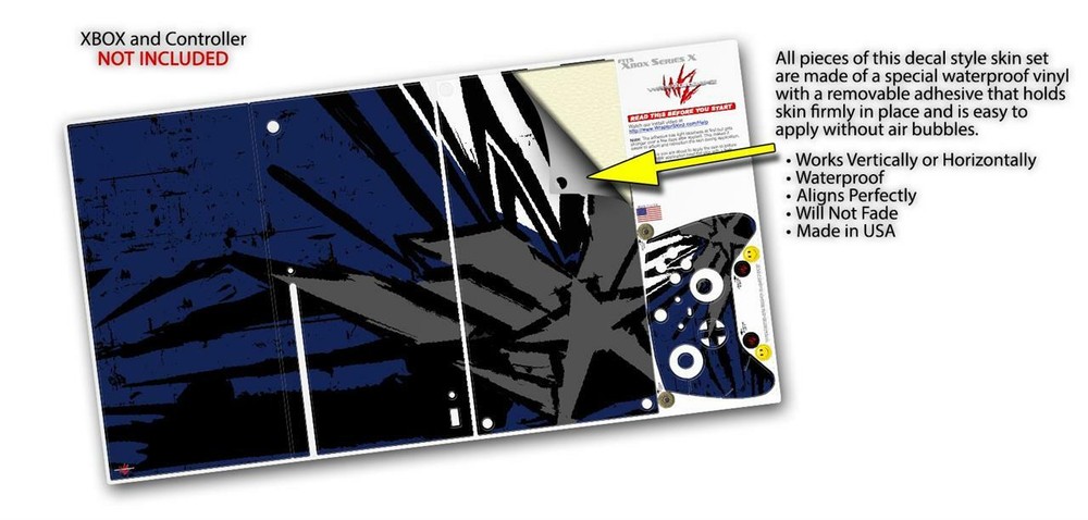 Skins XBOX Series X Console Controller Baja 0040 Blue Navy