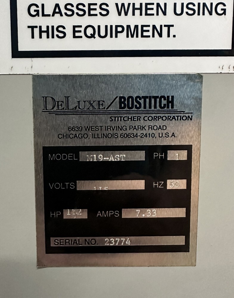 Deluxe/Bostitch Stitching Machine M19, Used, Ready to Ship