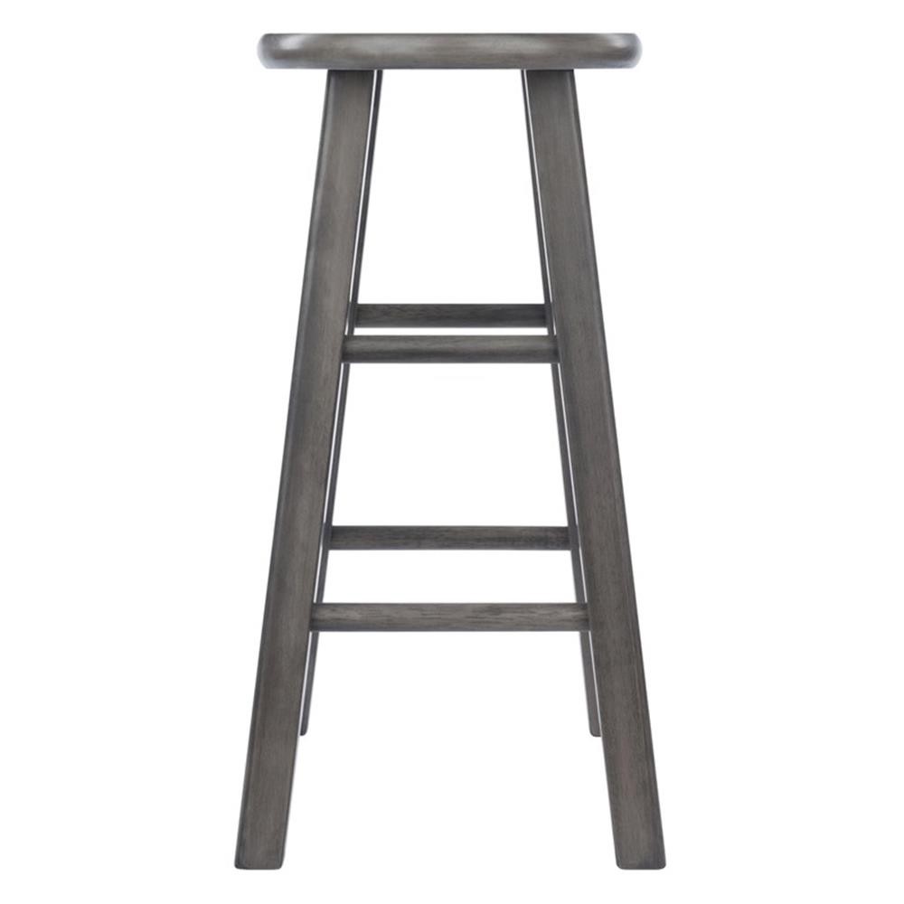Bowery Hill 24" Transitional Solid Wood Counter Stool in Rustic Gray