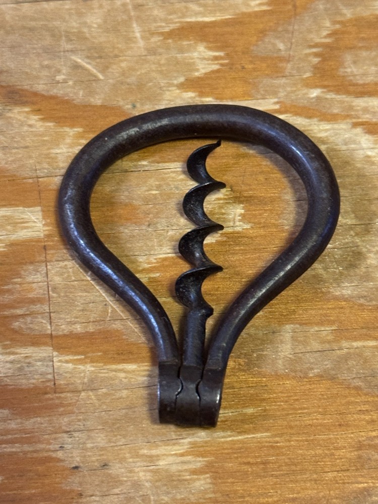 Antique Vintage folding Iron bow-style corkscrew