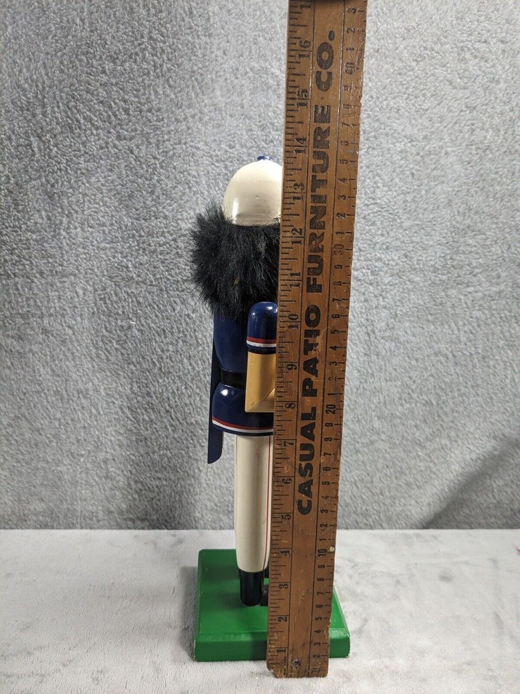 Blue Wooden Christmas Nutcracker As Baseball Player #10 - Has Paint Chips