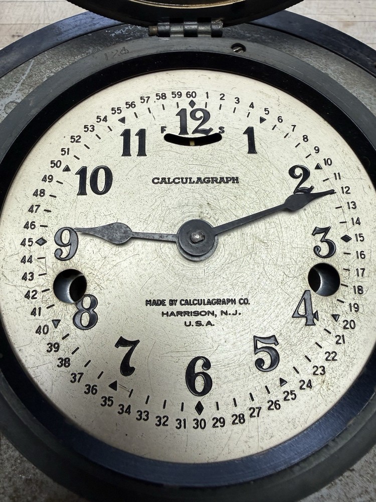 Vintage Antique Cast Iron Calculagraph Clock Timer Key Wind Untested