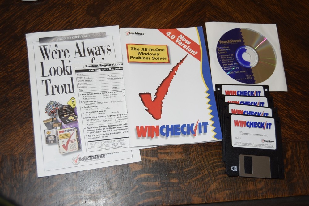 Vintage! Touchstone Anti Virus Bundle PC-Collin 95 Win Check It 4.0 Software