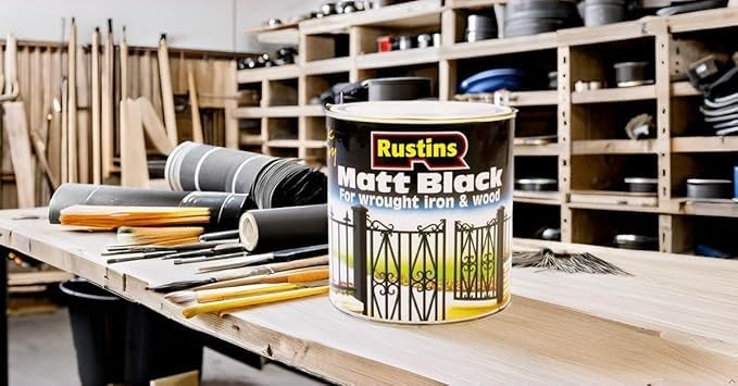 Rustins Matt Black Paint 2.5L - Interior/Exterior, Durable, Quick Dry