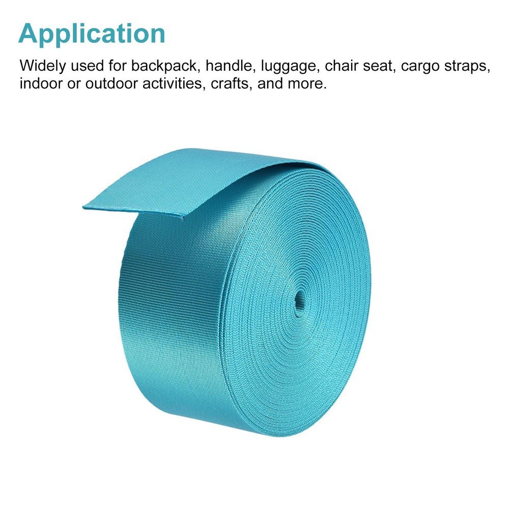 Flat Nylon Webbing Strap 2 Inch 10 Yards Blue for Backpack, Luggage-rack