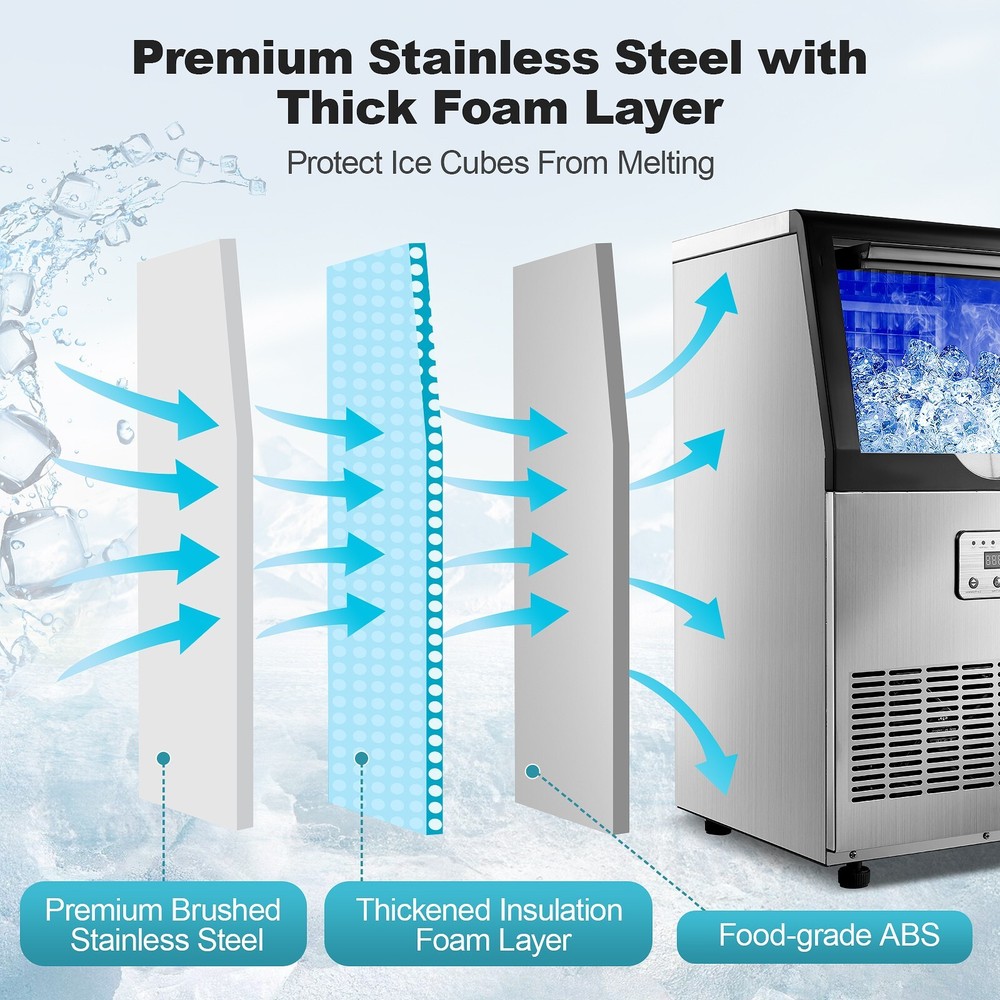 100lbs Commercial Ice Machine Bar Restaurant Home Ice Maker Cube Maker New