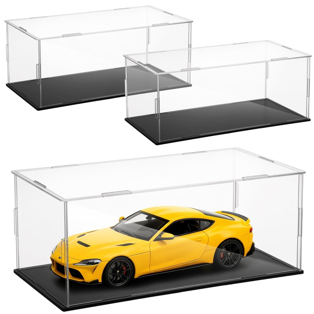 3 PCS Acrylic Model Car Display Case1: 24 Scale Clear Display Boxes with Plastic