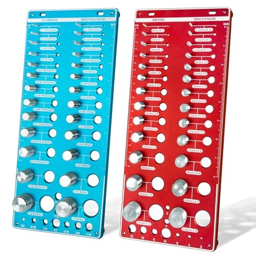 Nut and Bolt Thread Checker, 70 Size Bolt & Nut Identifier Board (26 Standard