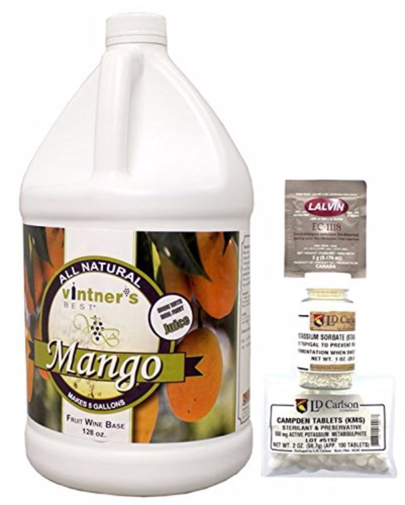 Complete Fruit Wine Base - Mango for Home Wine Making 128 oz. Jug