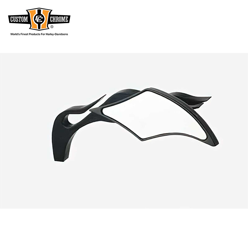 Black Rear-View Mirrors Flame Stem Fit For Harley-Davidson