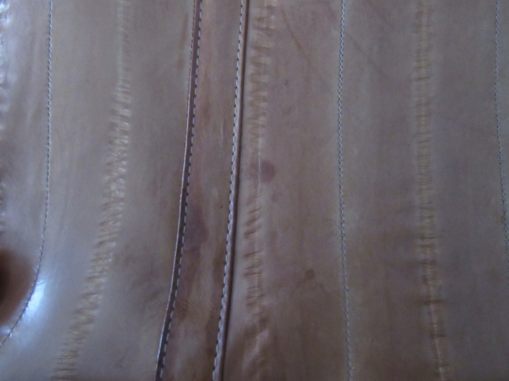 EELSKIN PURSE - TAN - VINTAGE - SHOULDER STRAP - MULTI COMPARTMENT -