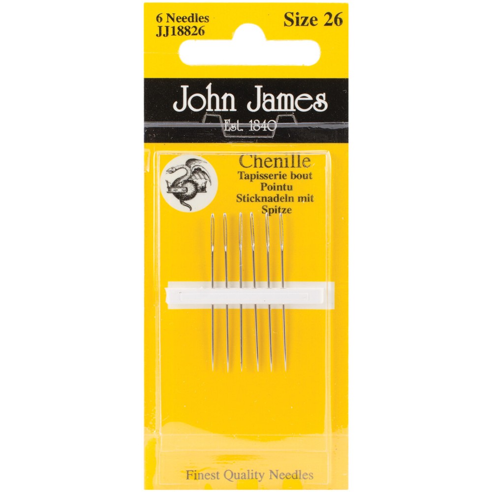 John James Chenille Hand Needles-Size 26 6/Pkg (Pack of 12)
