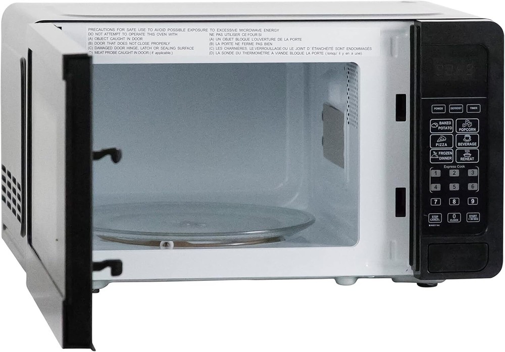 Horno microondas compacto de 700W con 6 funciones de precocción,panel de control
