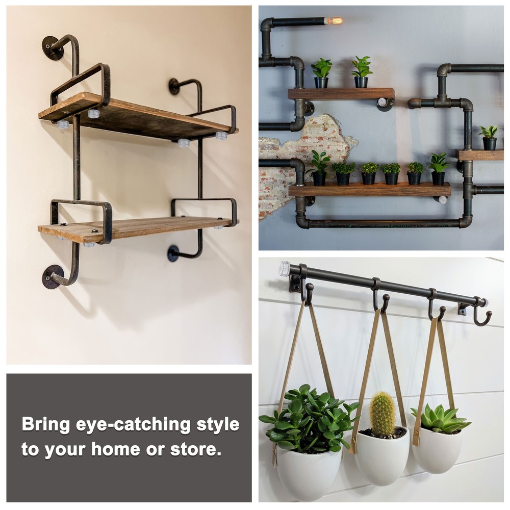 2 Pcs 4" Octagon Head Steel Threaded Pipe Fitting Caps, Silver