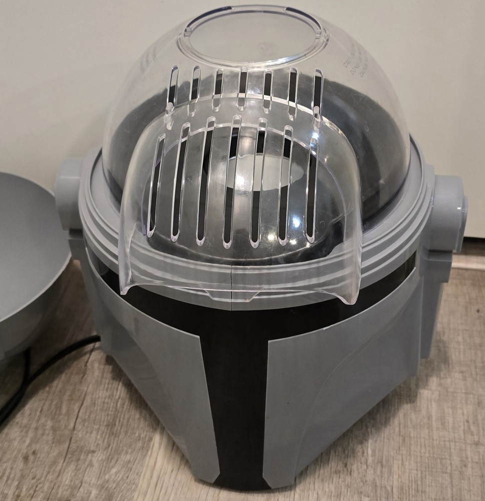 Mandalorian Helmet Popcorn Maker Hot Air Style with Removeable Bowl