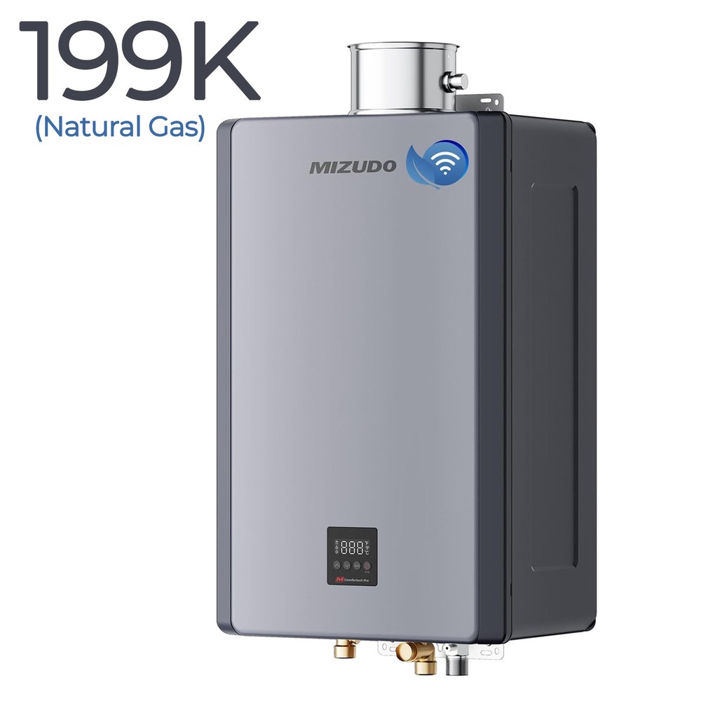 MIZUDO 199k BTU Tankless Water Heater Natural Gas Smart WiFi Max 10.3 GPM
