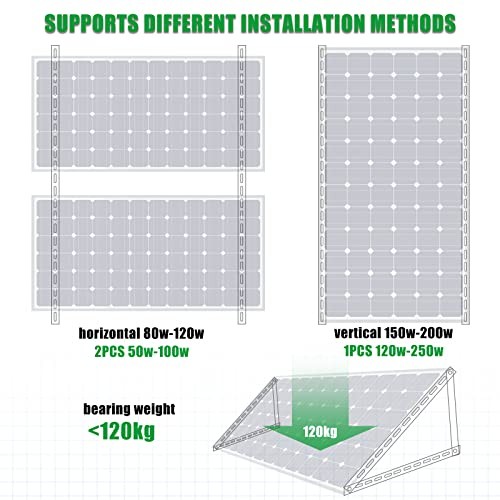 2 Sets 45Inch Solar Panel Mounting Brackets with Adjustable Solar Panel Tilt
