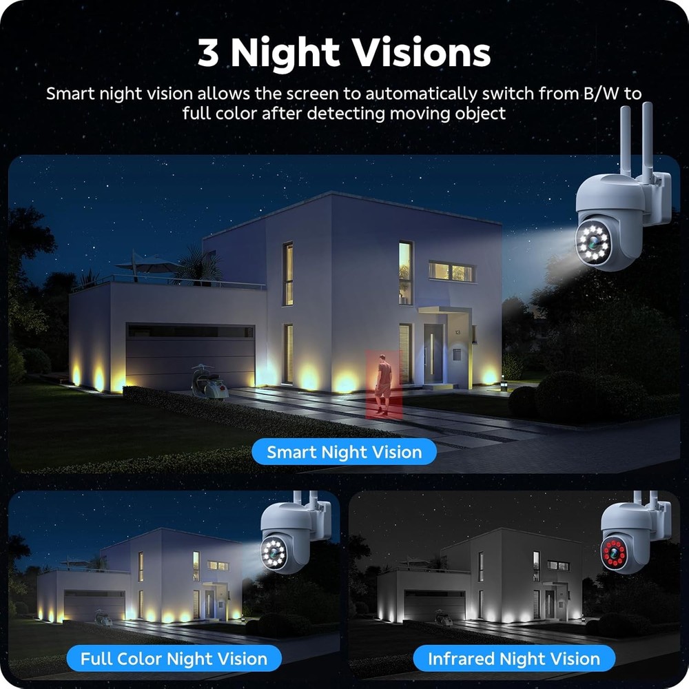 4Pcs Wireless 5G WiFi Security Camera System Smart Outdoor Night Vision 10CH NVR