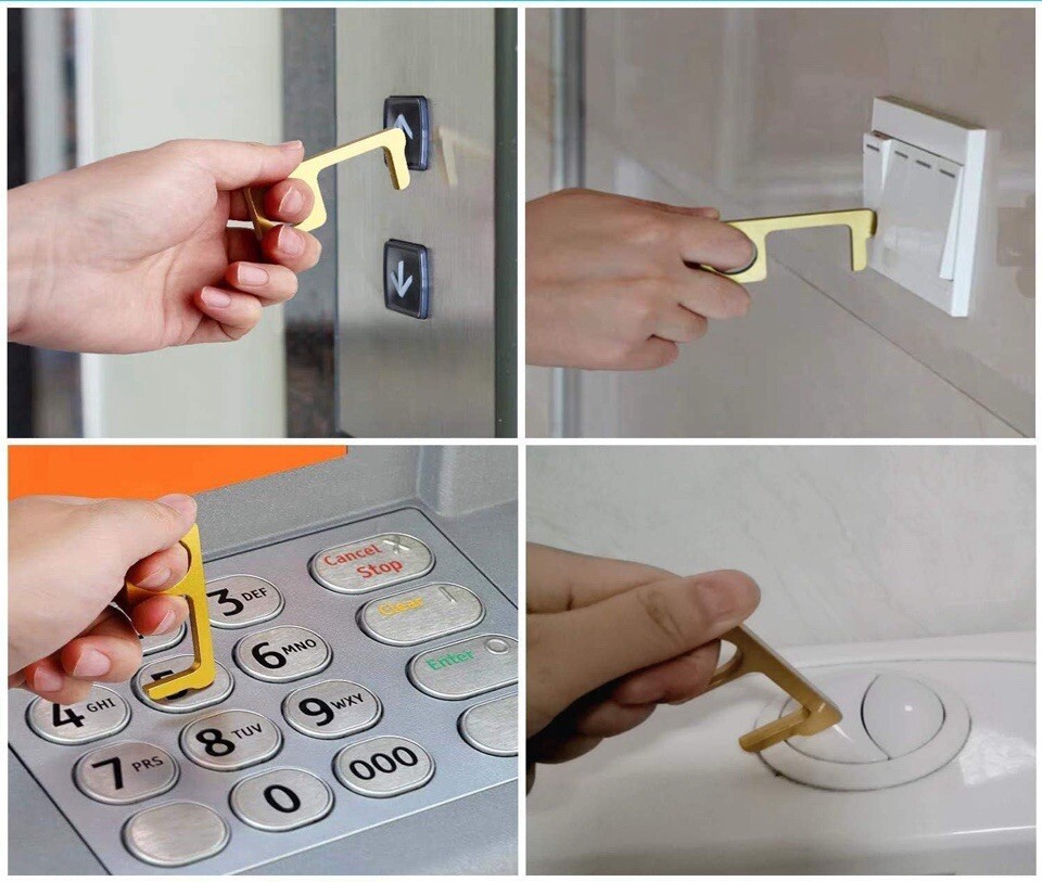iHip Real Brass SafeKey - Avoid Touching Public Surfaces