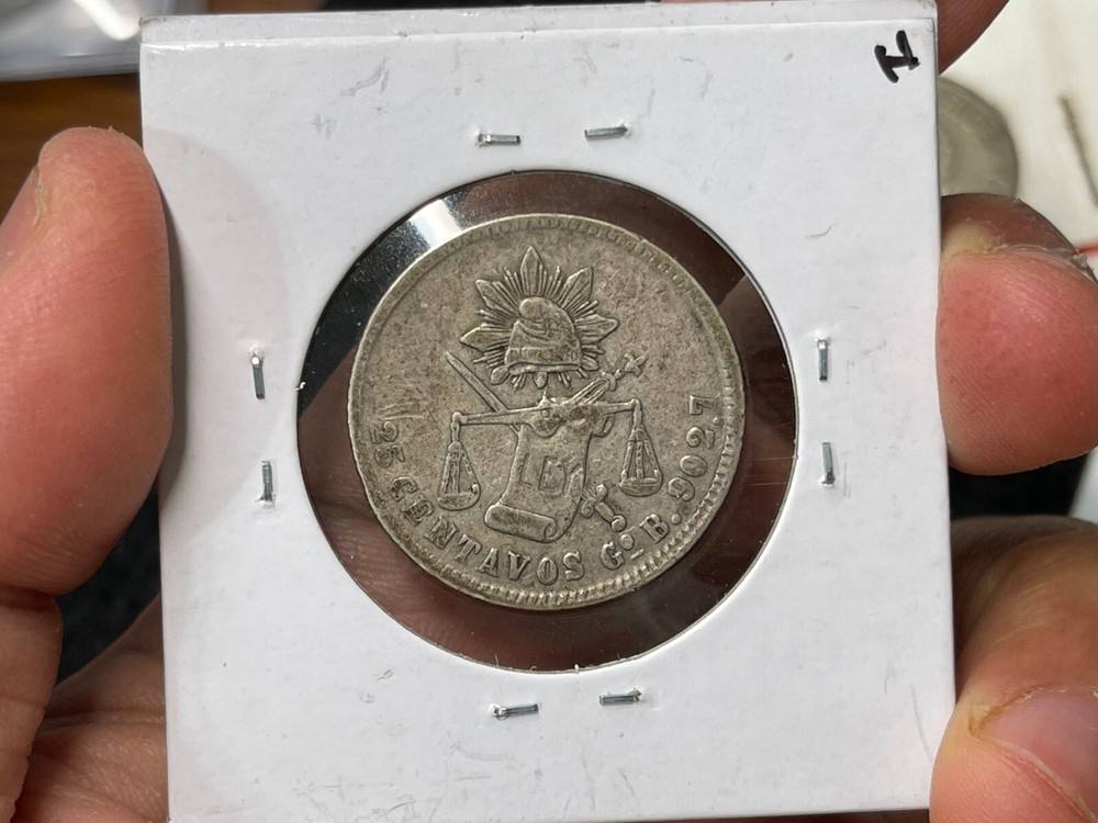 1883 Go B Mexico 25 Centavos Great Condition