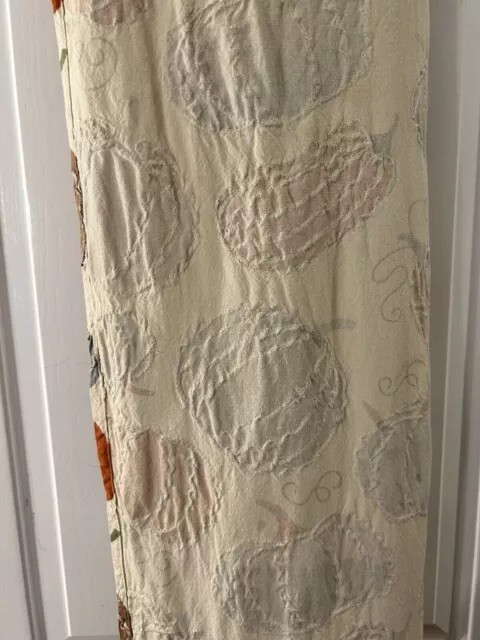 Storehouse Multi Pumpkin Fall Embroidered Cotton Table Runner 14” x 64” EUC