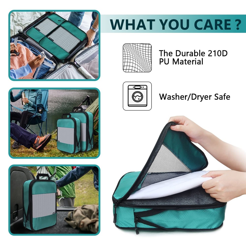 Compression Packing Cubes for Suitcases,5 Set Travel Essentials, Lightweight ...