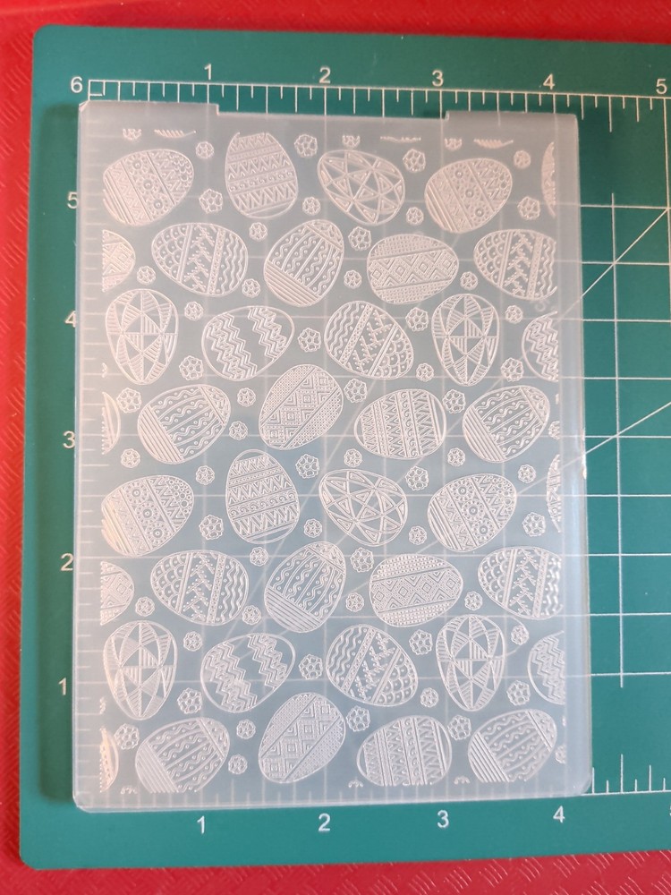 Universal Thin plastic 3d embossing folder Easter Egg Hunt Dye Party Church