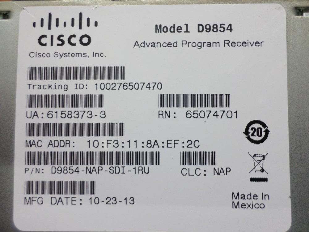 Cisco D9854 Advanced Program Receiver