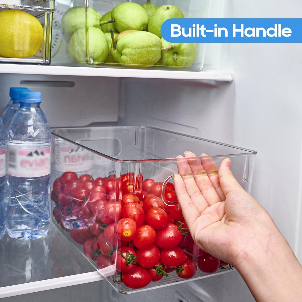 New Best JollyPack 4 Pack Clear Plastic Storage Bins, Pantry Organizers and with