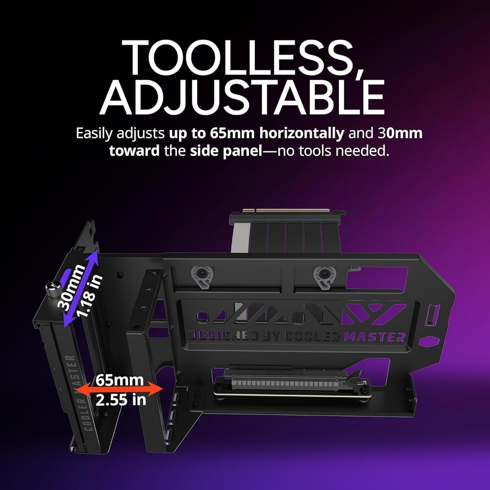 Adjustable Vertical GPU Holder Kit V3 with PCI-E 4.0 Riser - Perfect for Gaming