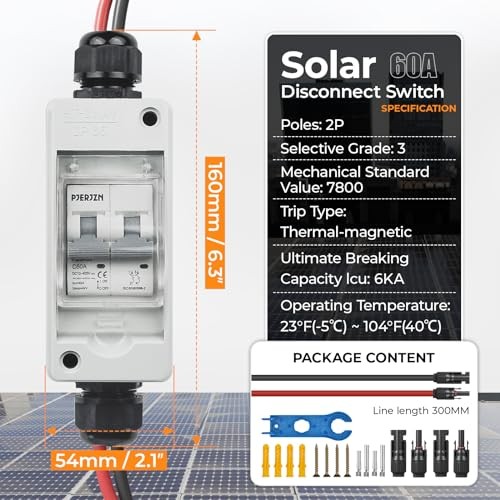Solar Panel Disconnect Switch 400V DC/AC Acrylonitrile Butadiene Styrene 60A