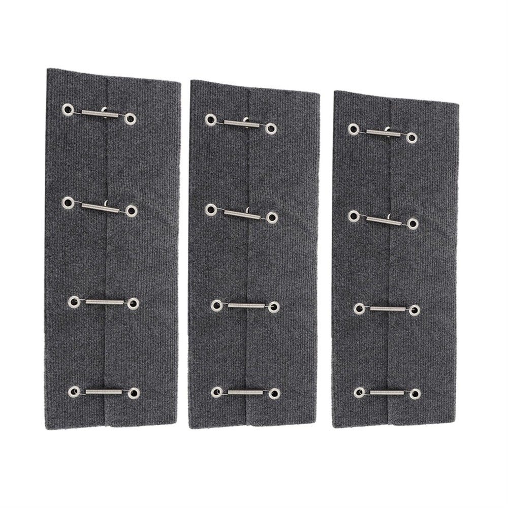 23 Inch Wide RV Step Covers 3 Pack Grey Radius Carpet with Spring Hooks