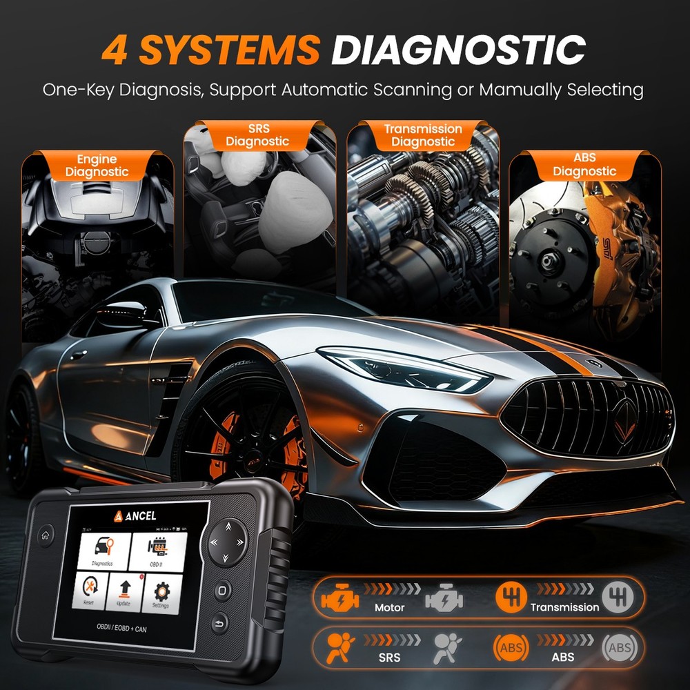 ANCEL FX2000 PRO OBD2 Car Scanner ABS SRS Engine AT Diagnostic Tool Code Reader