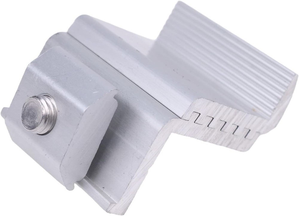 AIVWUMOT Adjustable Solar End Clamp T Shaped Panel Mount Bracket Silver