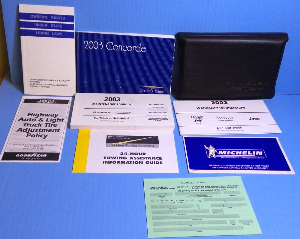 03 2003 Chrysler Concorde owners manual